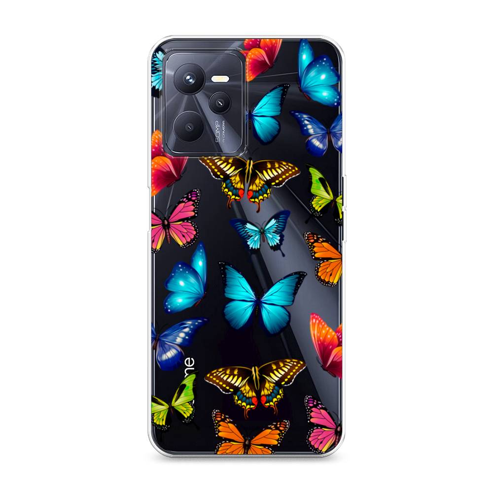 фото Силиконовый чехол "разные бабочки" на realme c35 awog