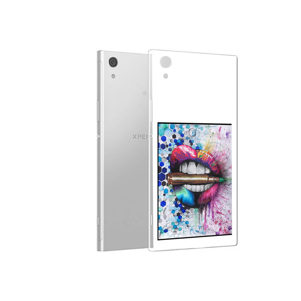 

Чехол MyPads Tocco для Sony Xperia XA1 разноцветные губы с пулей (PT67093.240.571), Прозрачный, Tocco