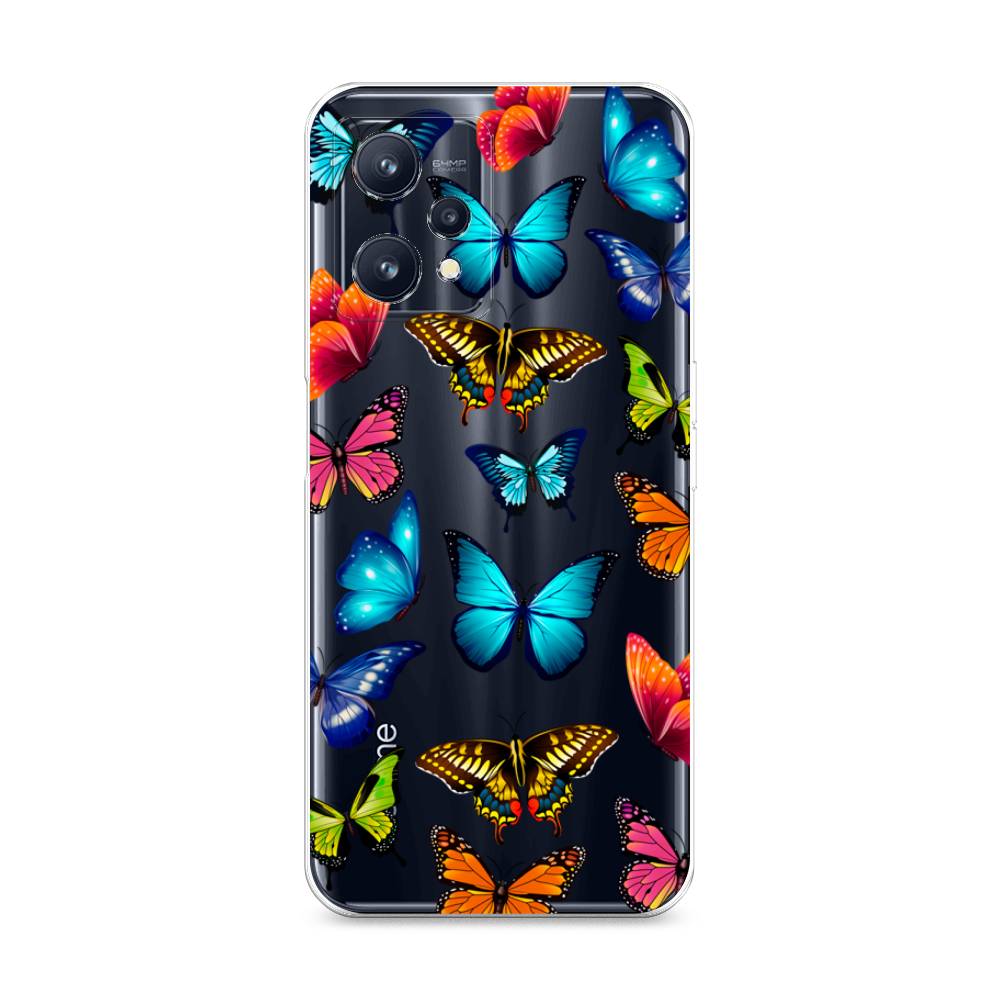 фото Силиконовый чехол "разные бабочки" на realme 9 pro plus awog