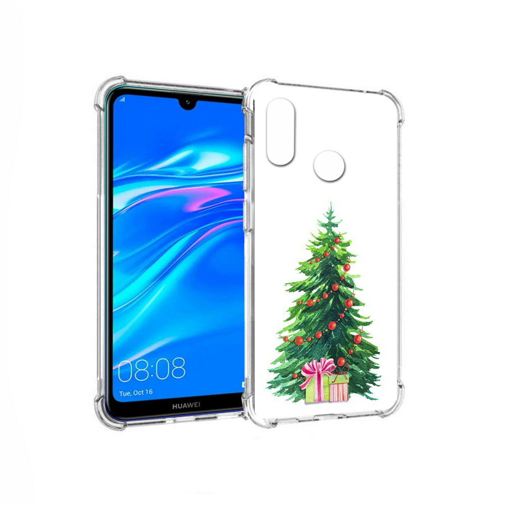 

Чехол MyPads Tocco для Huawei Y9 Елка новогодняя с подарками акварель (PT227091.35.78), Прозрачный, Tocco