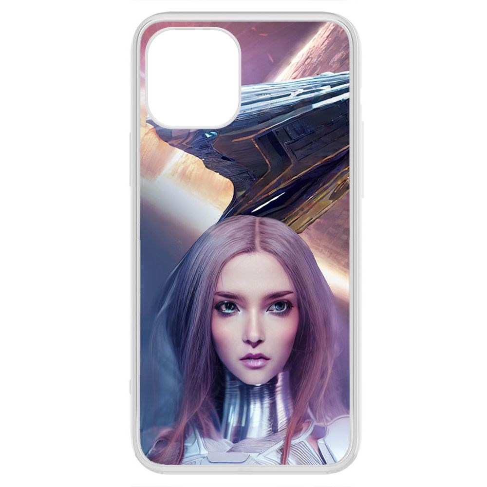 

Чехол-накладка Krutoff Clear Case Космодевушка для iPhone 12 Pro Max