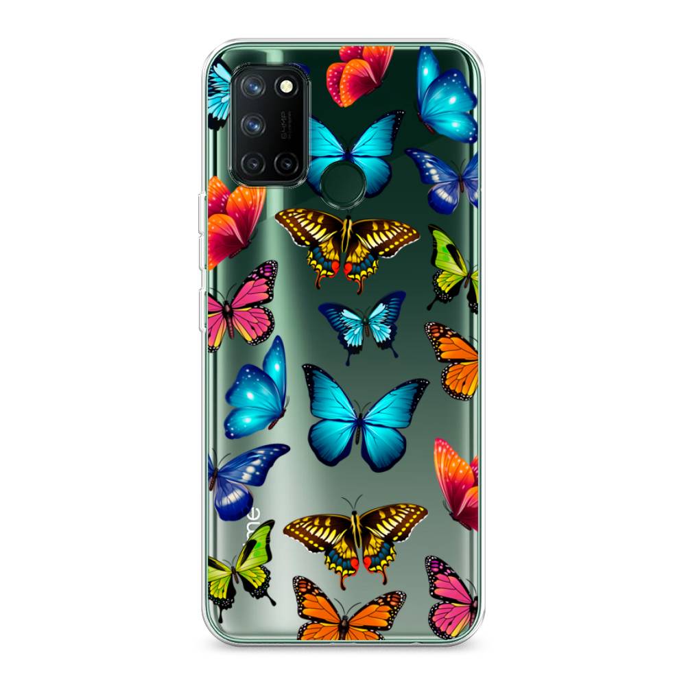 фото Силиконовый чехол "разные бабочки" на realme 7i awog
