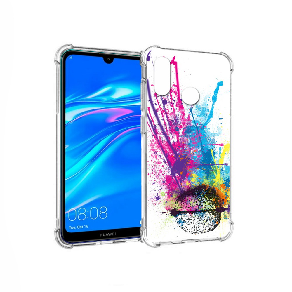 

Чехол MyPads Tocco для Huawei Y9 яркий красочный мозг (PT227091.35.710), Прозрачный, Tocco