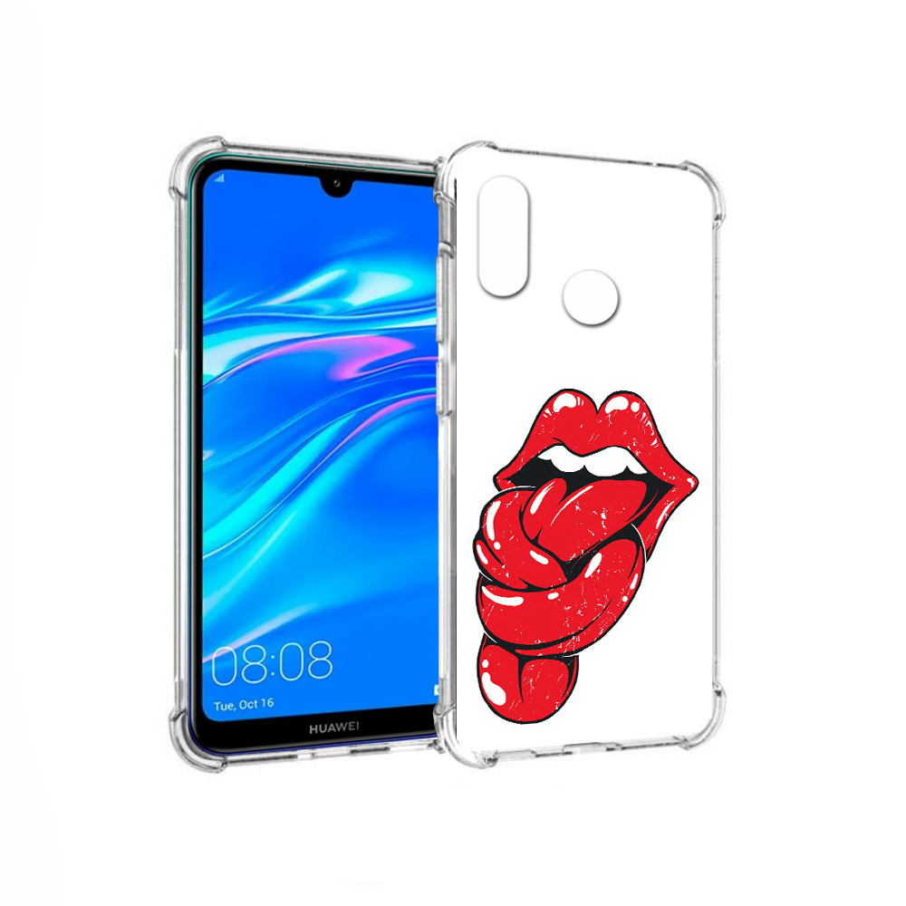 

Чехол MyPads Tocco для Huawei Y9 яркие губы с языком (PT227091.35.705), Прозрачный, Tocco