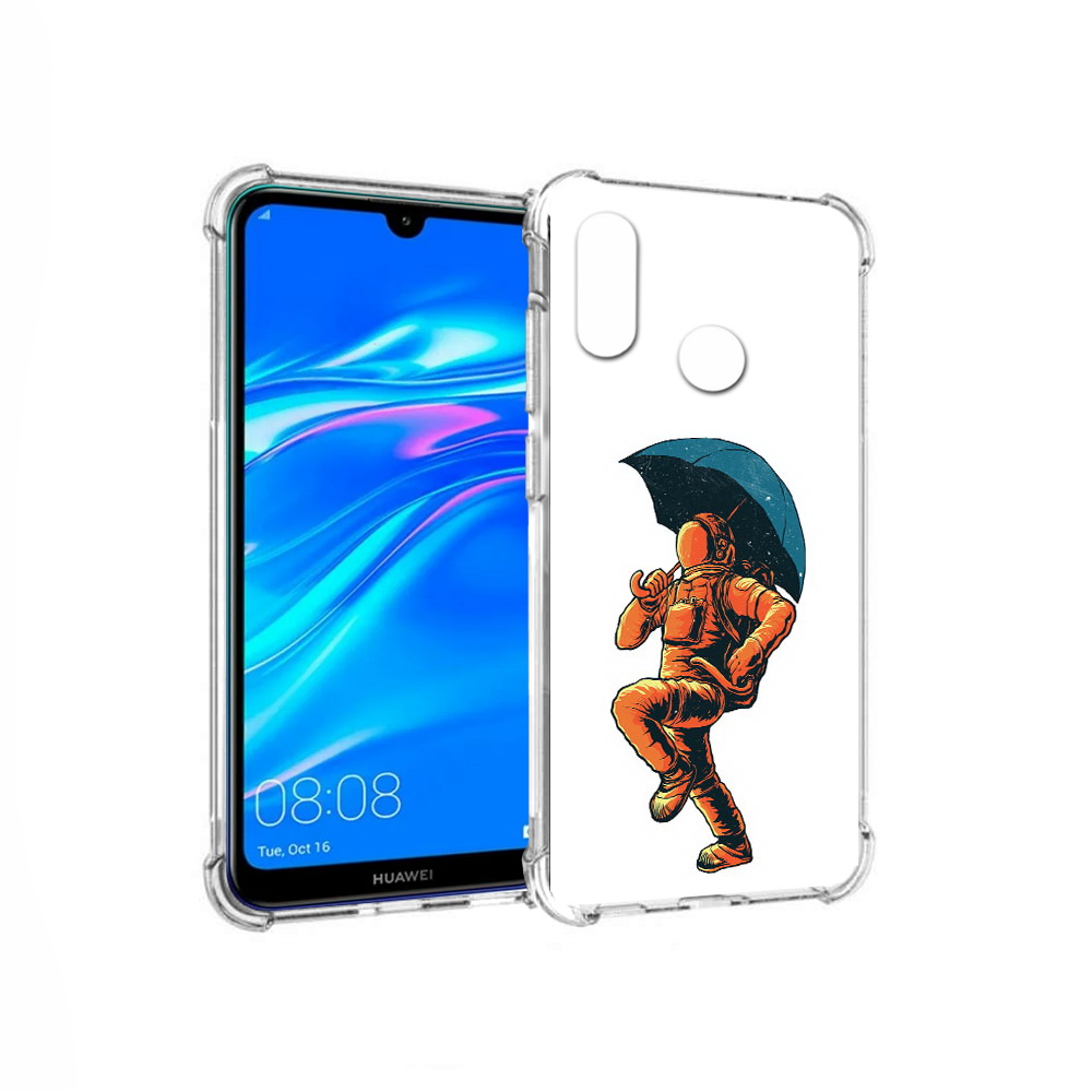 

Чехол MyPads Tocco для Huawei Y9 шагающий космонавт с зонтом (PT227091.35.695), Прозрачный, Tocco