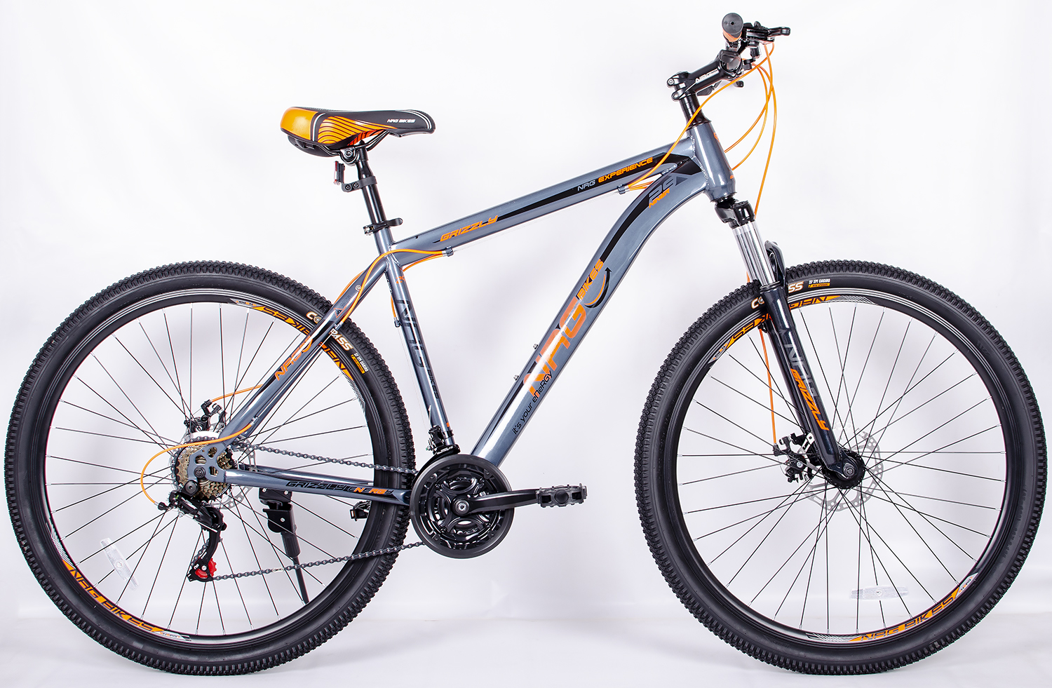 Велосипед NRG Bikes Grizzly 2022 20 grayblackorange 2859000₽