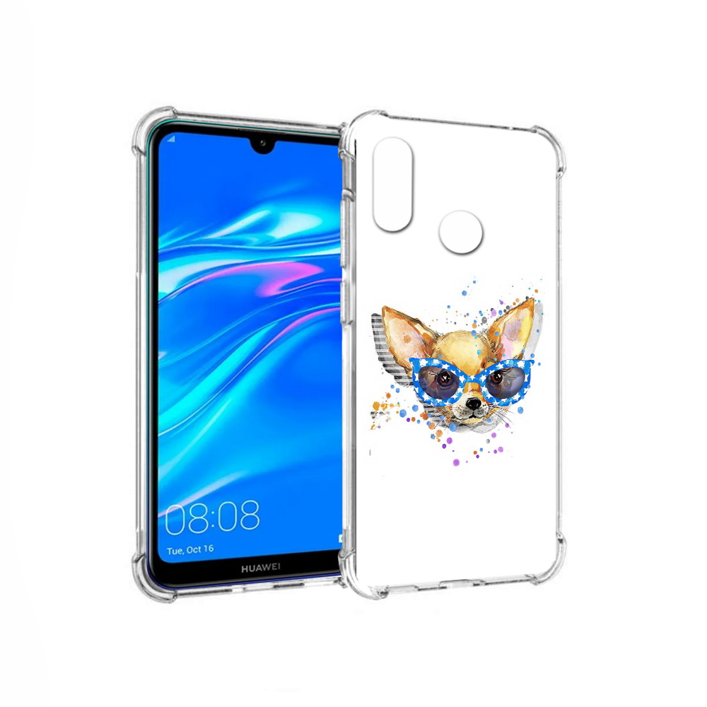 

Чехол MyPads Tocco для Huawei Y9 чихуа-хуа в очках (PT227091.35.691), Прозрачный, Tocco