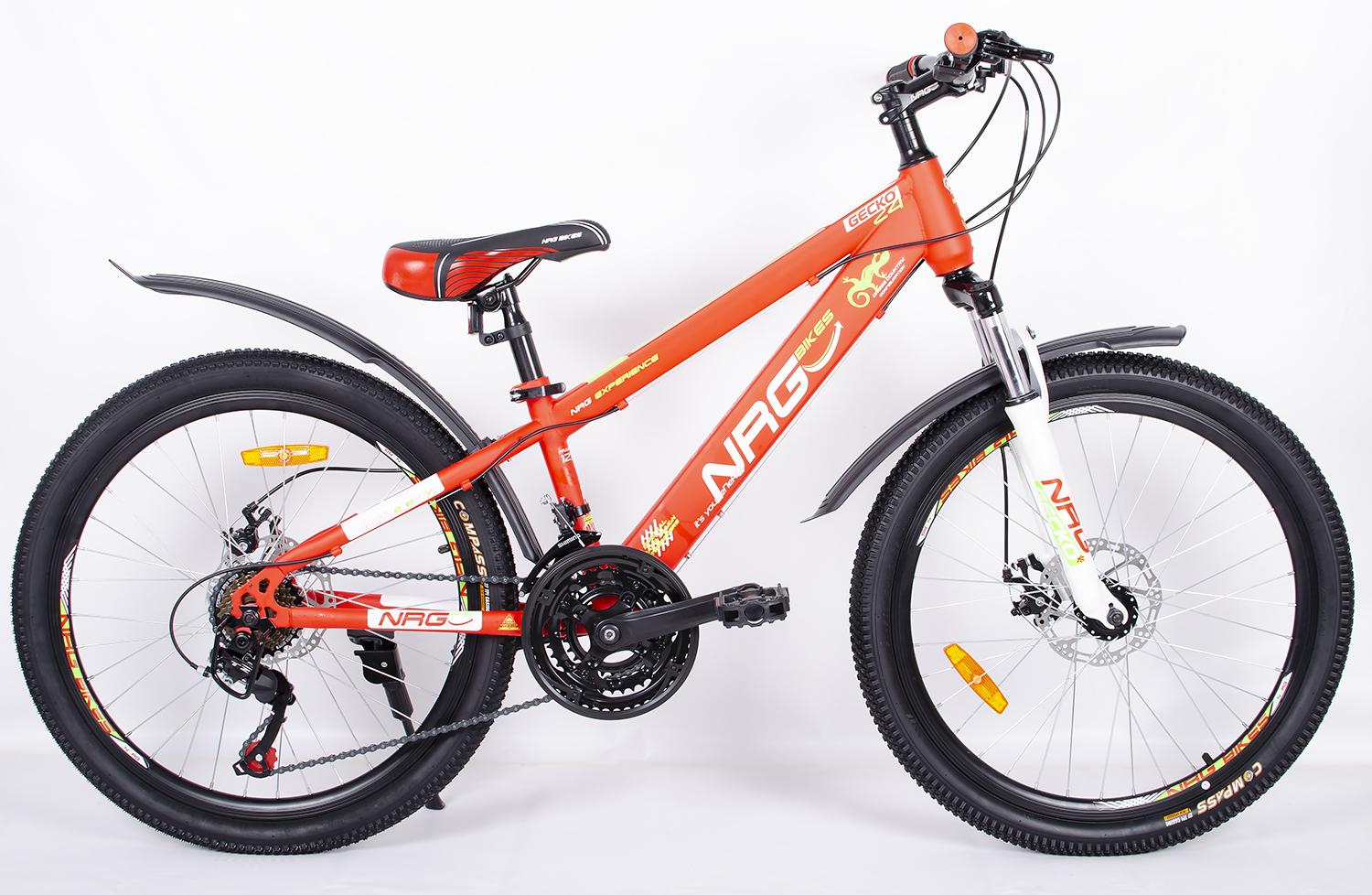 фото Велосипед nrg bikes gecko 24''/12'' red-white-lemon