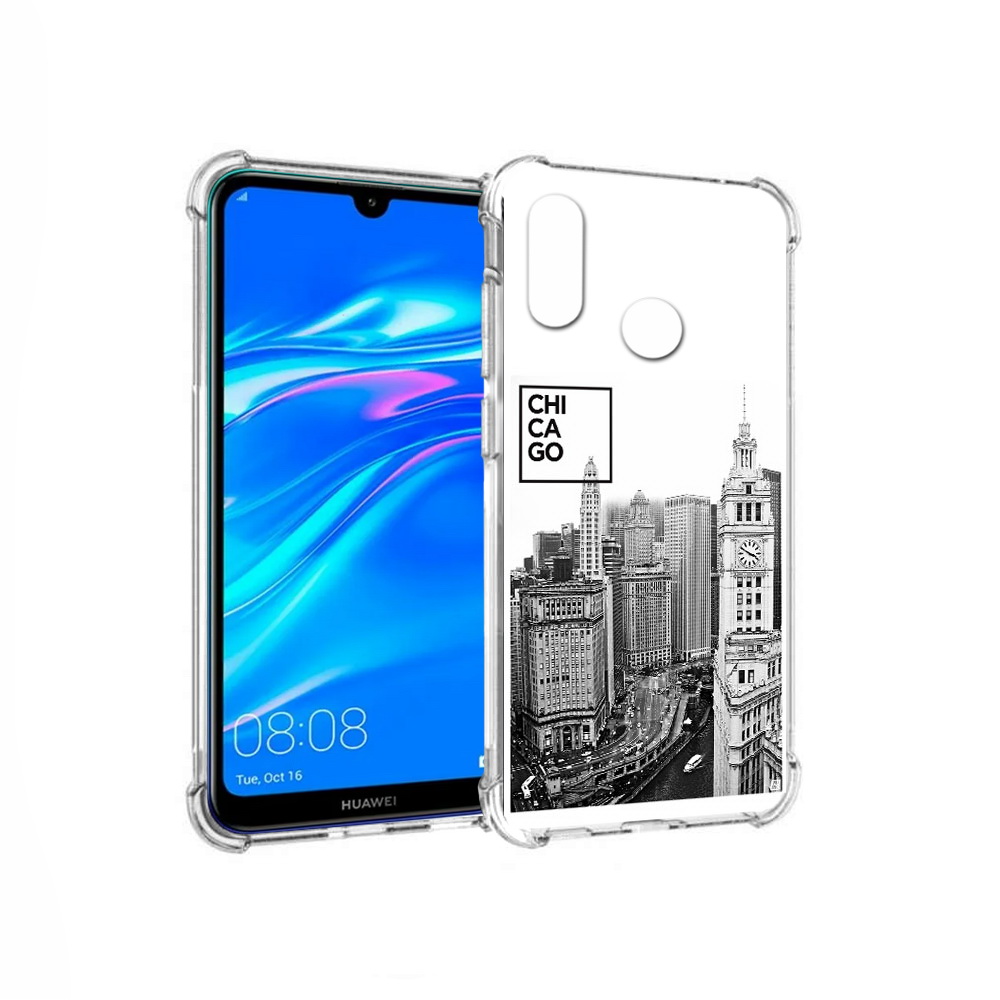 

Чехол MyPads Tocco для Huawei Y9 черно белый чикаго (PT227091.35.689), Прозрачный, Tocco