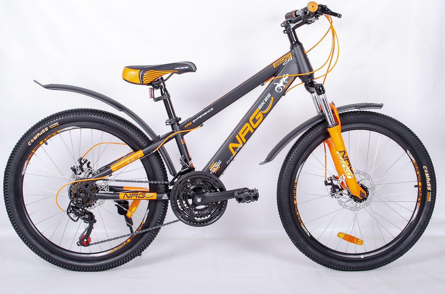 фото Велосипед nrg bikes gecko 24''/12'' black-orange-white