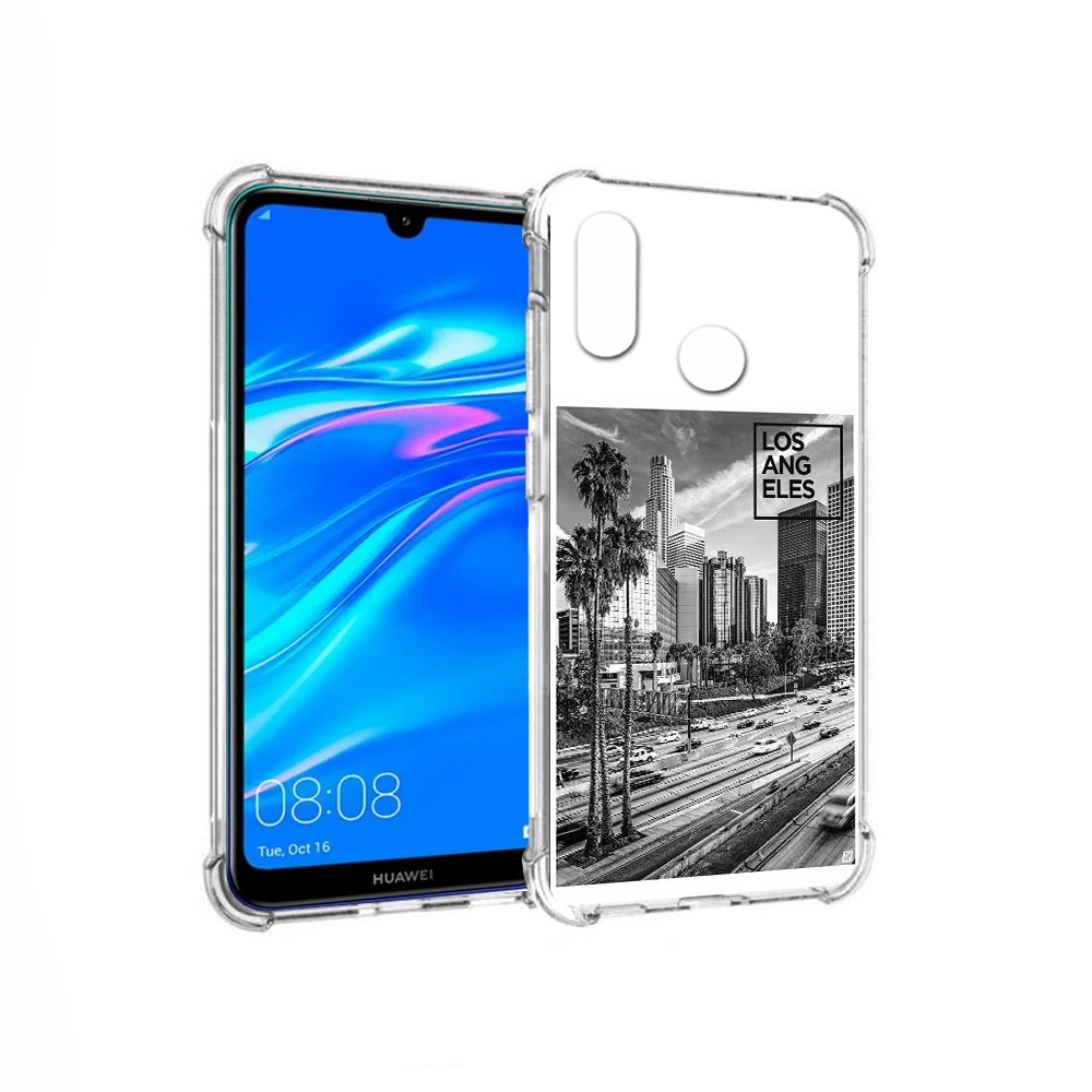 

Чехол MyPads Tocco для Huawei Y9 черно белый лос анджелес (PT227091.35.685), Прозрачный, Tocco