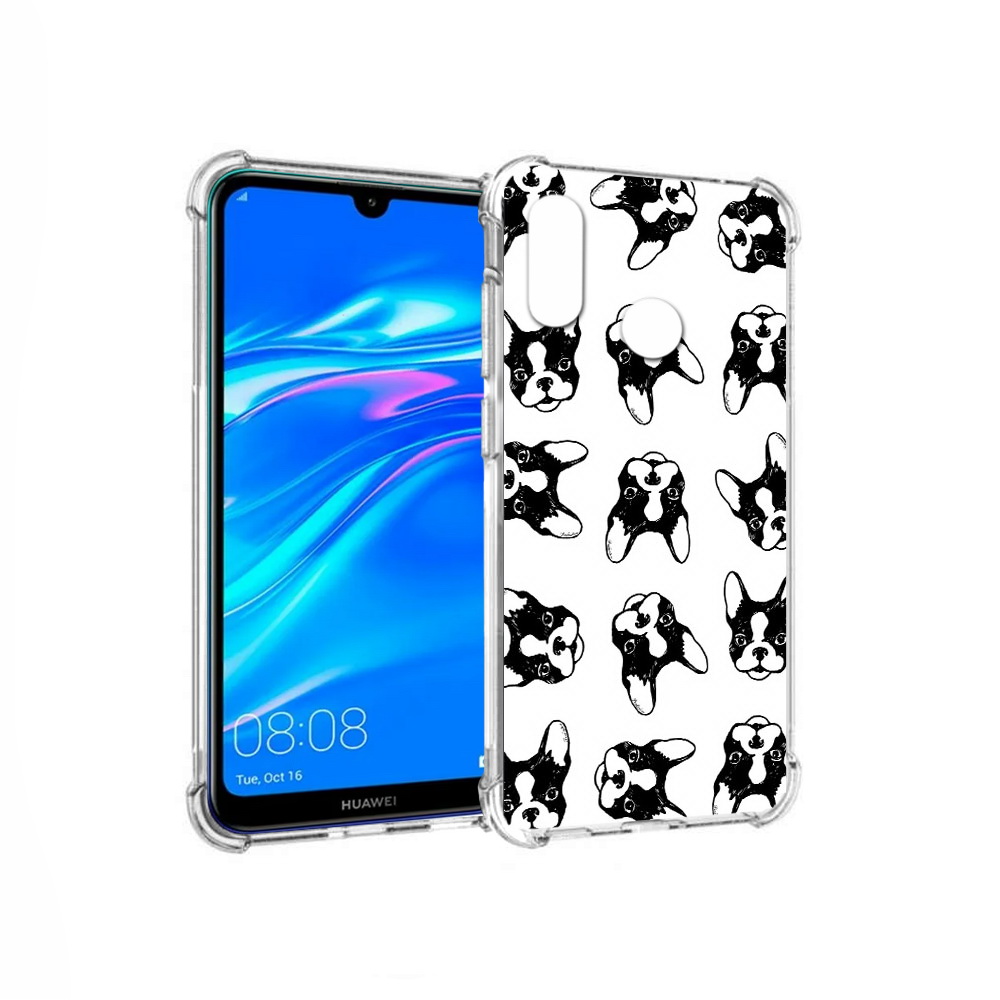 

Чехол MyPads Tocco для Huawei Y9 черно белые собачки (PT227091.35.683), Прозрачный, Tocco