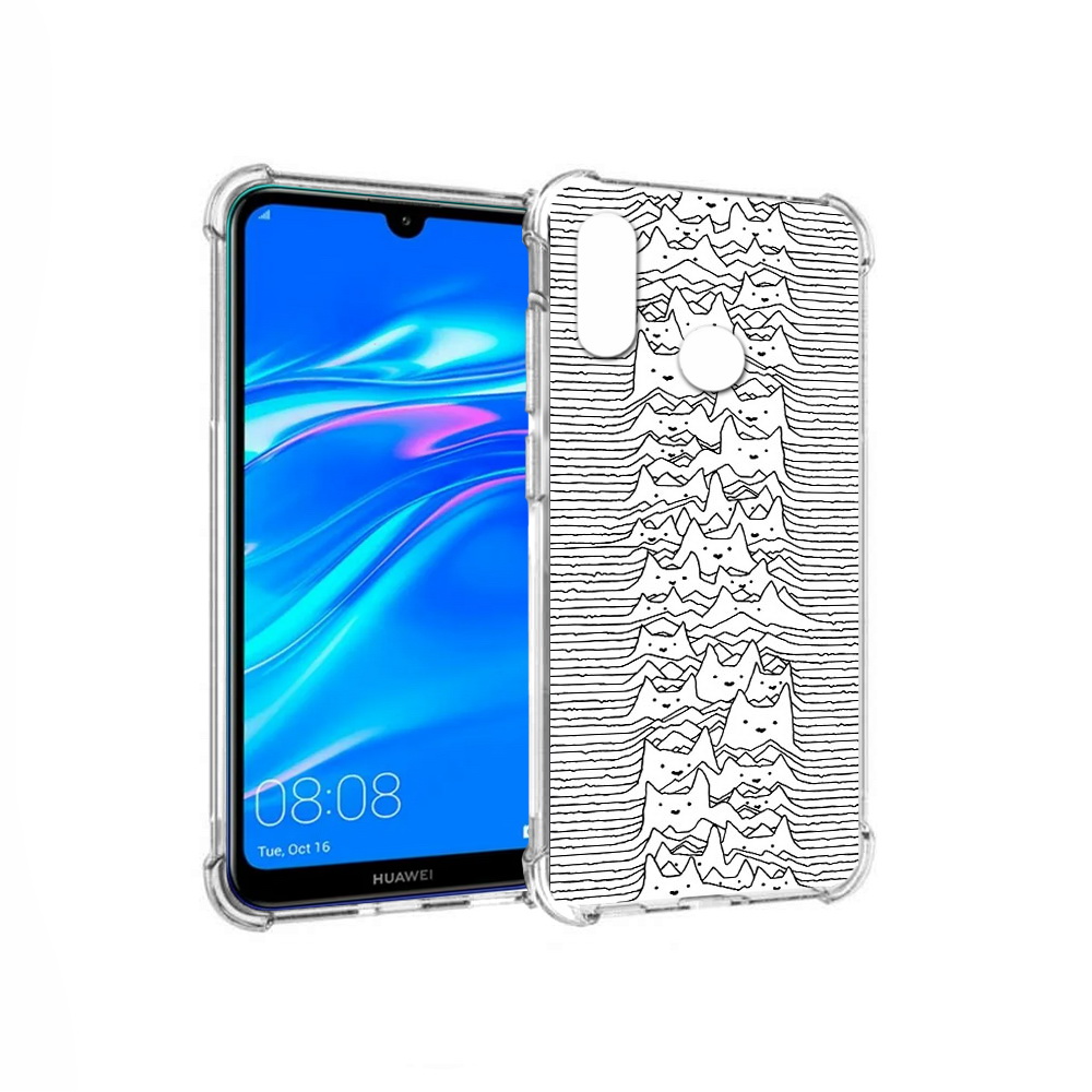 

Чехол MyPads Tocco для Huawei Y9 черно белые коты 3D (PT227091.35.682), Прозрачный, Tocco