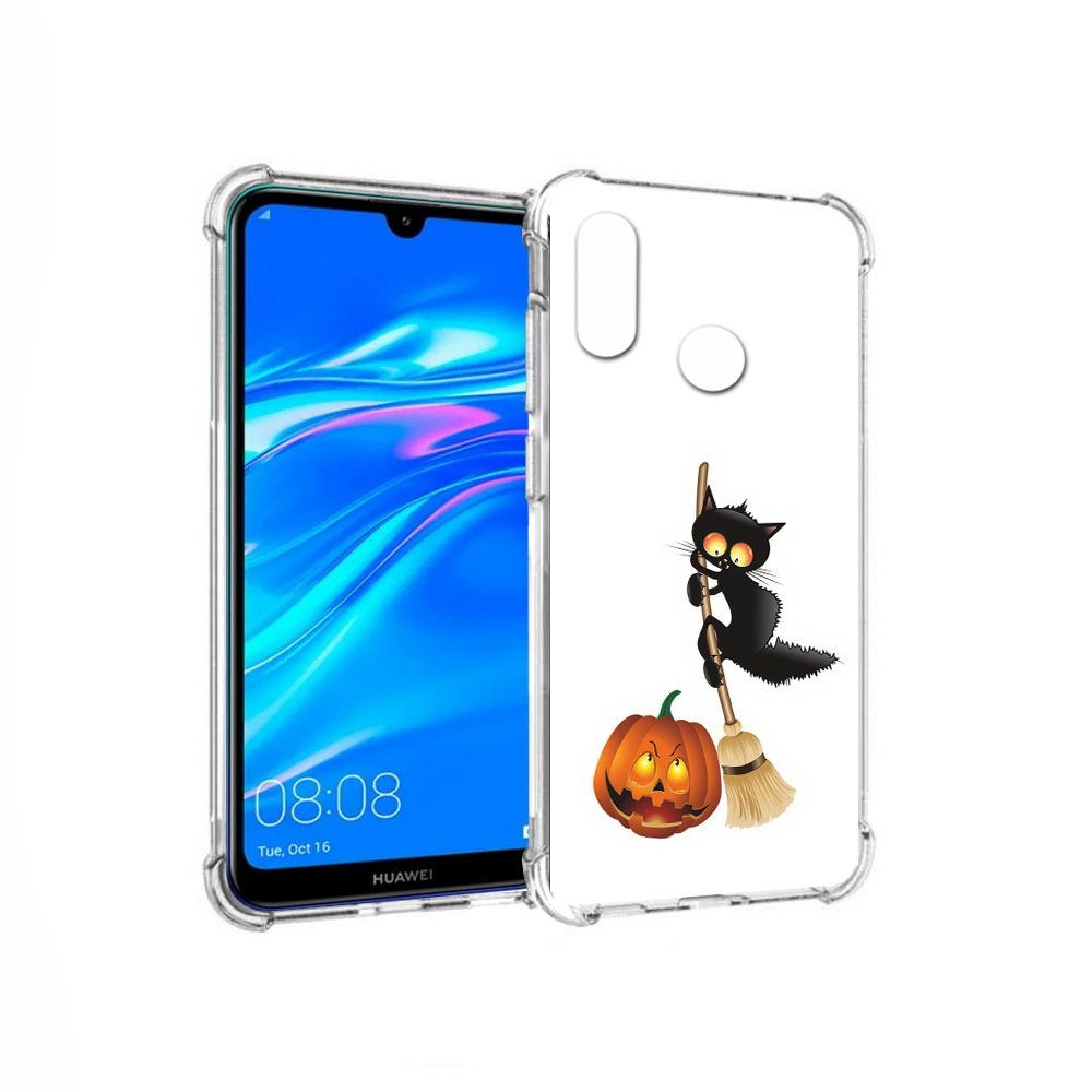 

Чехол MyPads Tocco для Huawei Y9 хэлуинский котик (PT227091.35.667), Прозрачный, Tocco