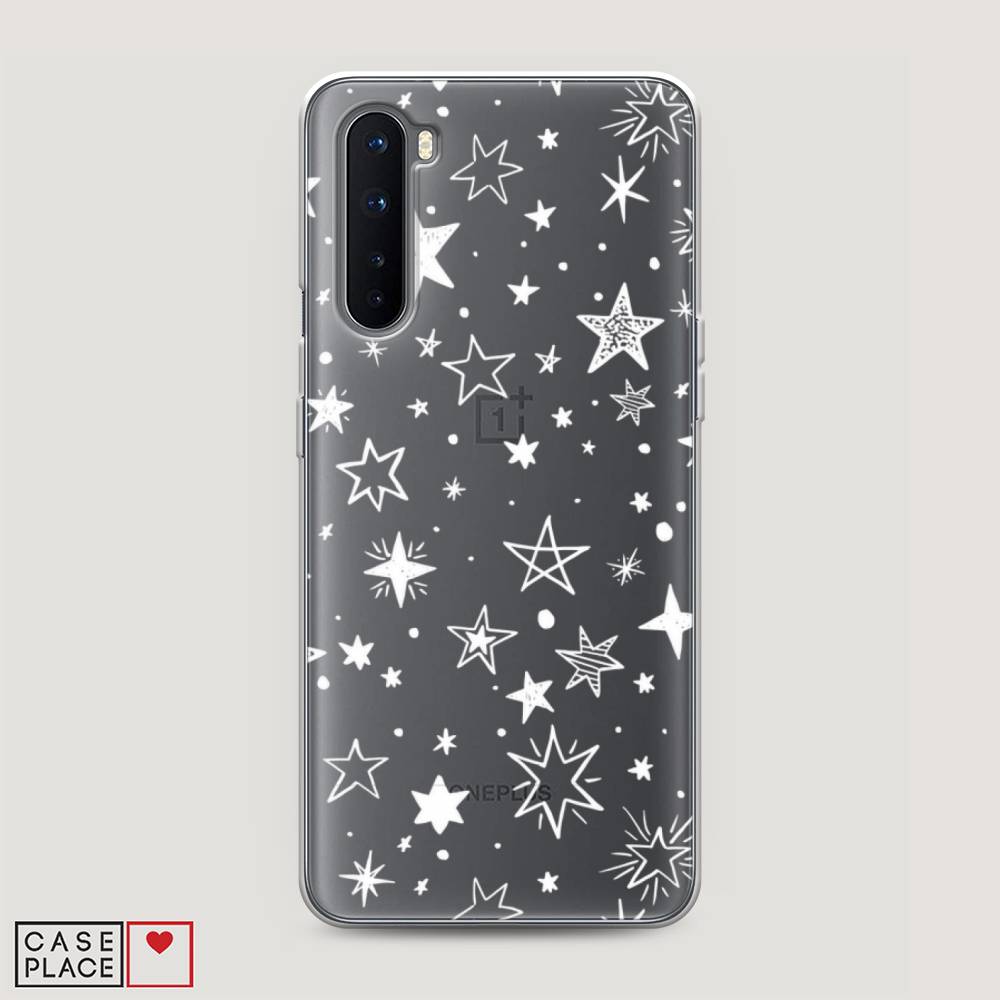 фото Чехол awog "звездочки графика белая" для oneplus nord
