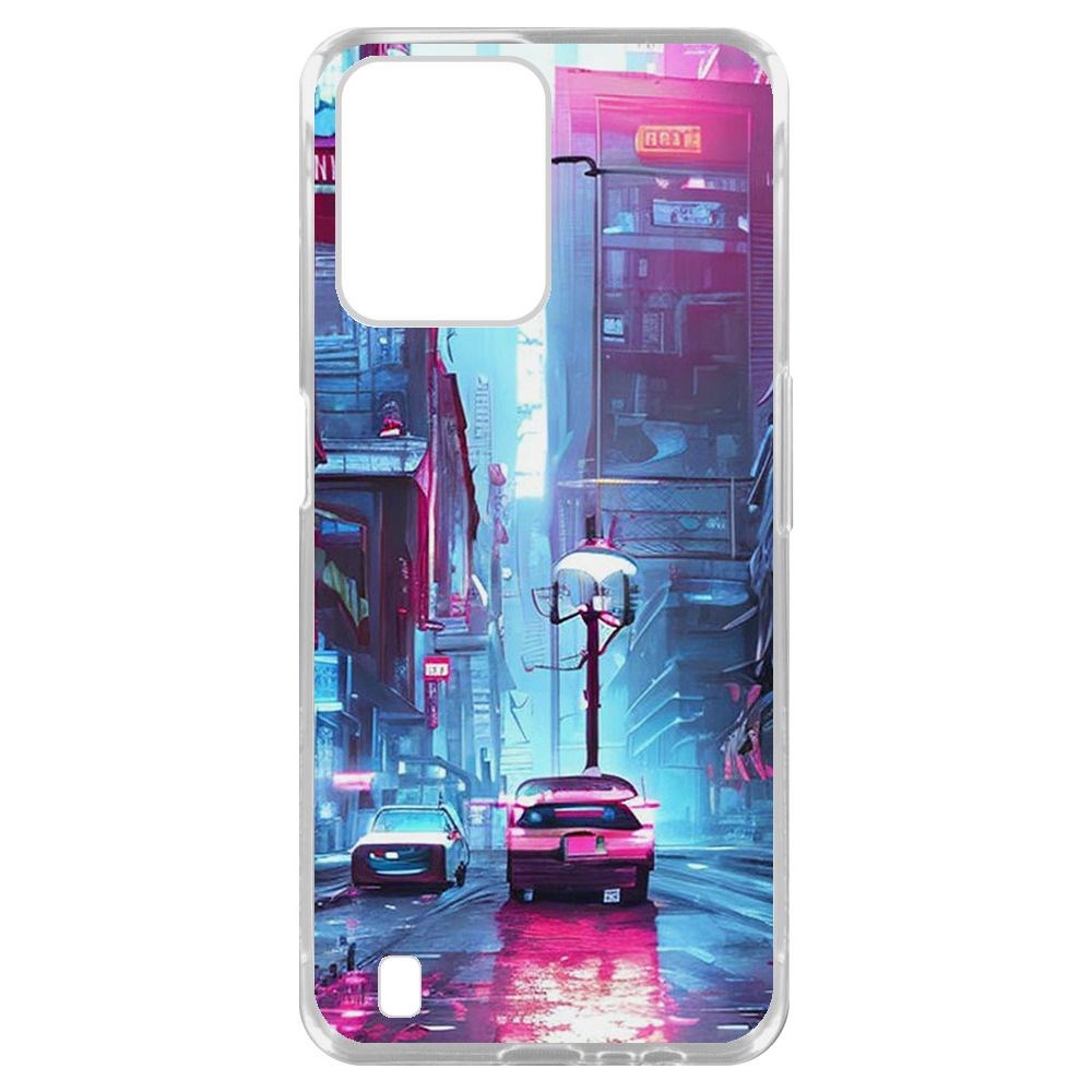 

Чехол-накладка Krutoff Clear Case Киберпанк Улица для Realme C31, Прозрачный