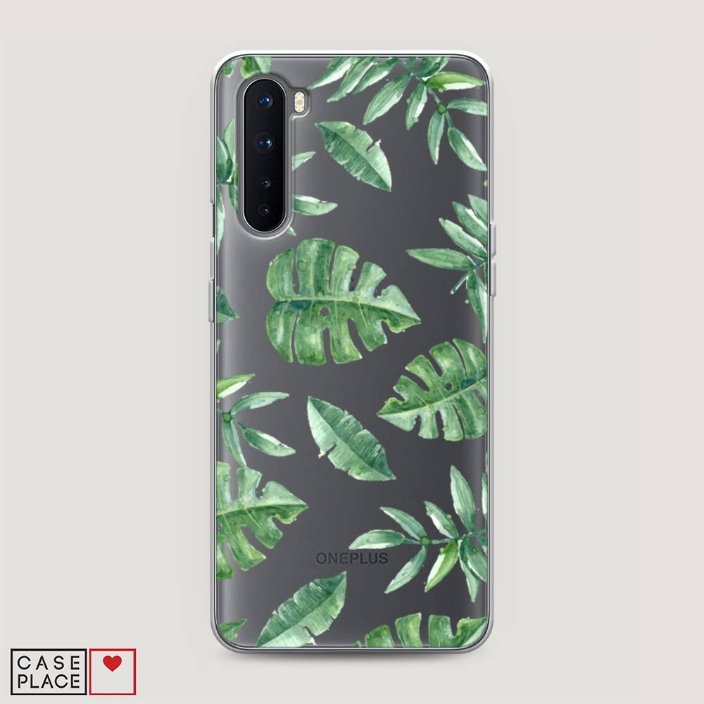 

Чехол Awog на OnePlus Nord / ВанПлас Nord "Нарисованные пальмовые листья", Зеленый, 151350-4