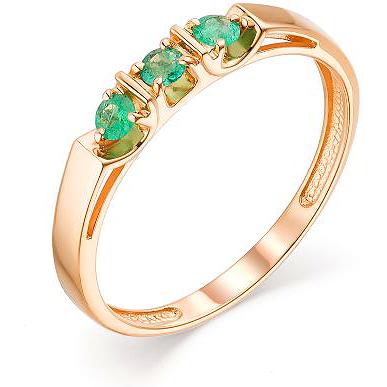 

Кольцо из красного золота с изумрудом р. 17 АЛЬКОР 13540-101, 13540-101