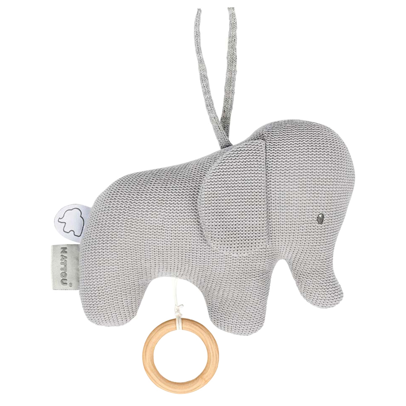 фото Игрушка мягкая nattou musical soft toy tembo tricot слоник 21 см музыкальная 929042