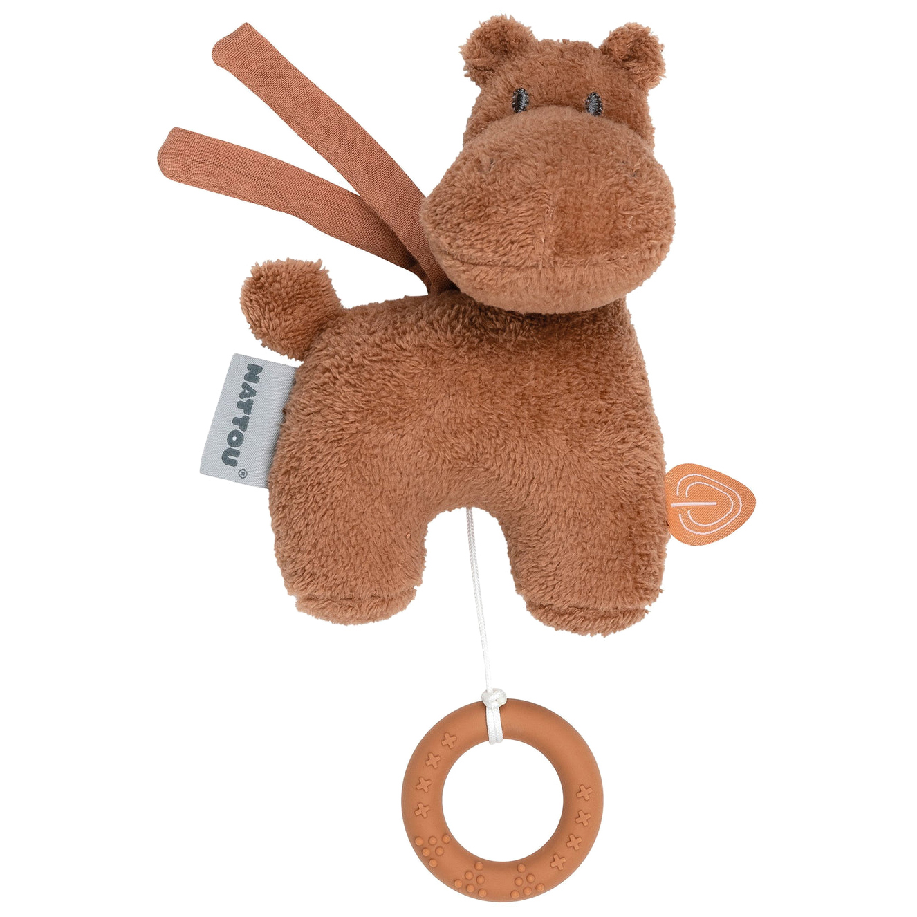 фото Игрушка мягкая nattou musical soft toy mini susie & bonnie бегемот музыкальная 508094