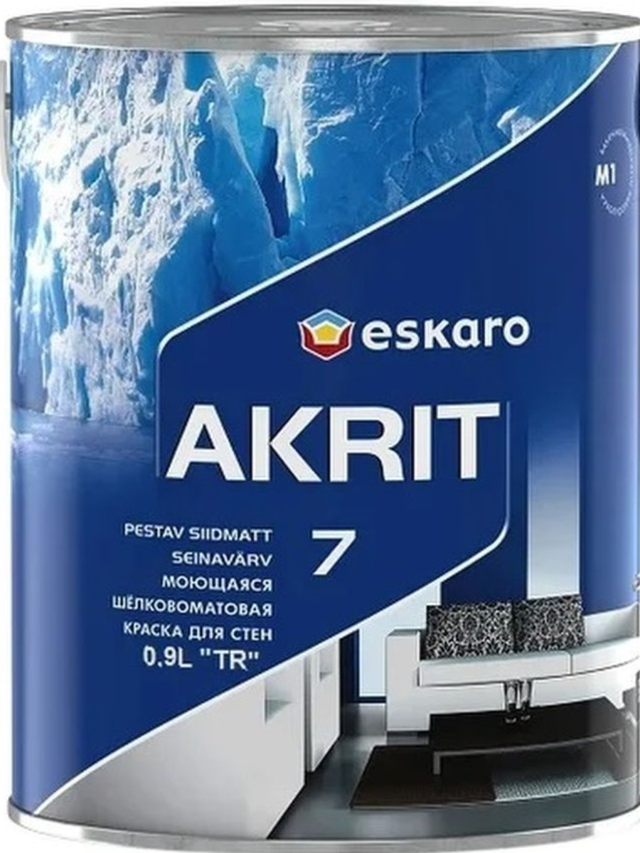 фото Краска моющаяся "eskaro akrit-7 tr" 0,9л