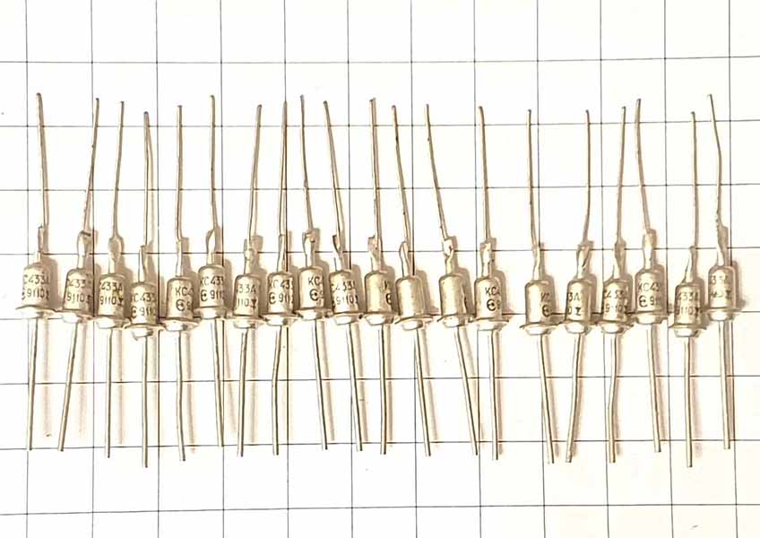 Стабилитрон КС433А,20 штук/Аналоги: 2С433А,1N3821/Напряжение стабилизации 3,3В