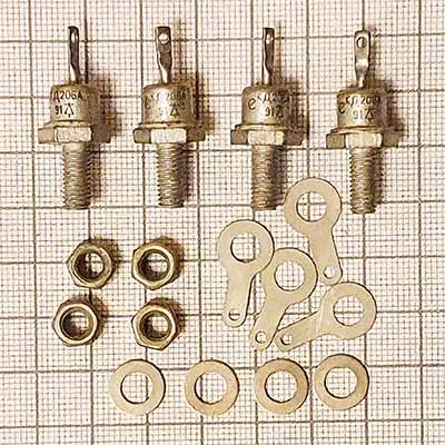 Диод КД206А,4 штуки/Аналоги: 2Д206А,1N1615A/Кремниевые,меза-диффузионные,лавинные