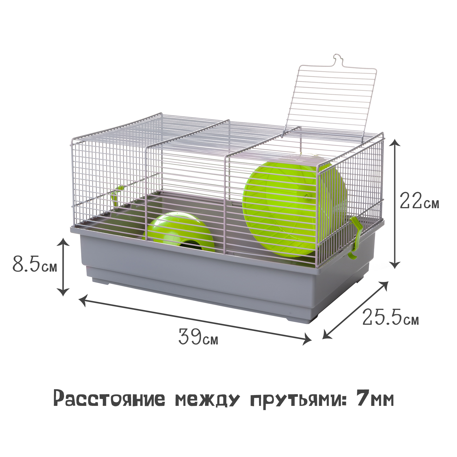 Клетка для грызунов Voltrega (113), зелёный, 39x25.5x22см VOLTREGA Клетка для грызунов (113), зелёный, 39x25.5x22см (Испания) зеленый; серый, размер длина 39, ширина 25.5, высота 22 см