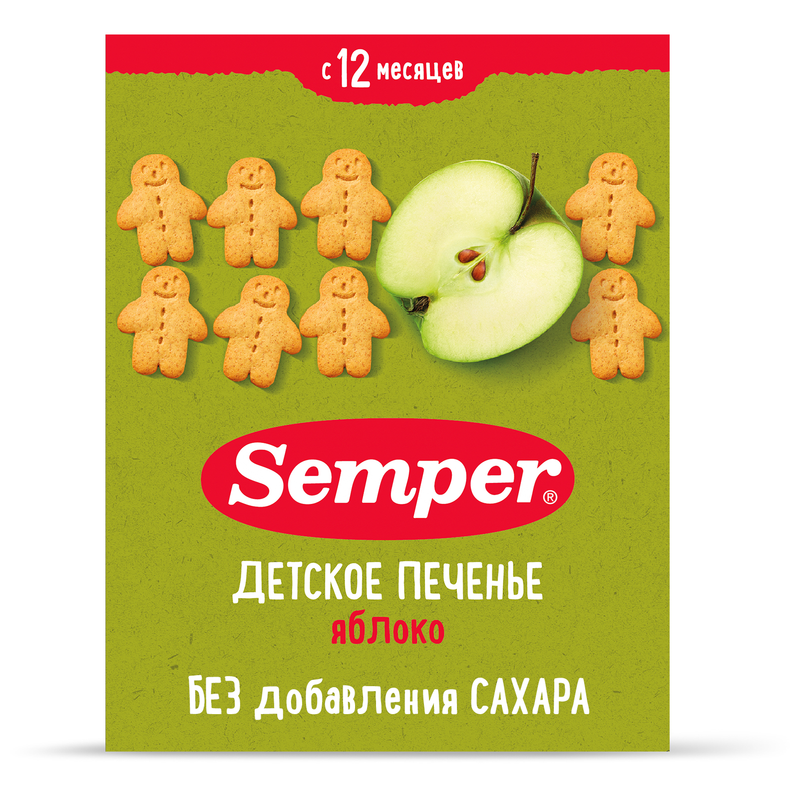 Печенье детское Semper с яблоком, 12 мес, 80 г