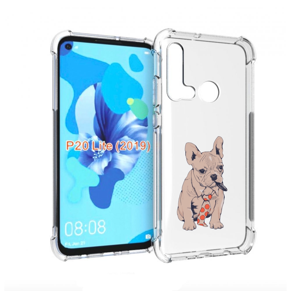 

Чехол бампер MyPads бульдог с сигарой для Huawei P20 Lite (2019), Прозрачный, Tocco