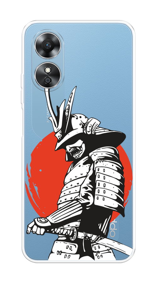 

Чехол на Oppo A17 "Самурай с катаной", Черный;красный;белый, 2512050-1