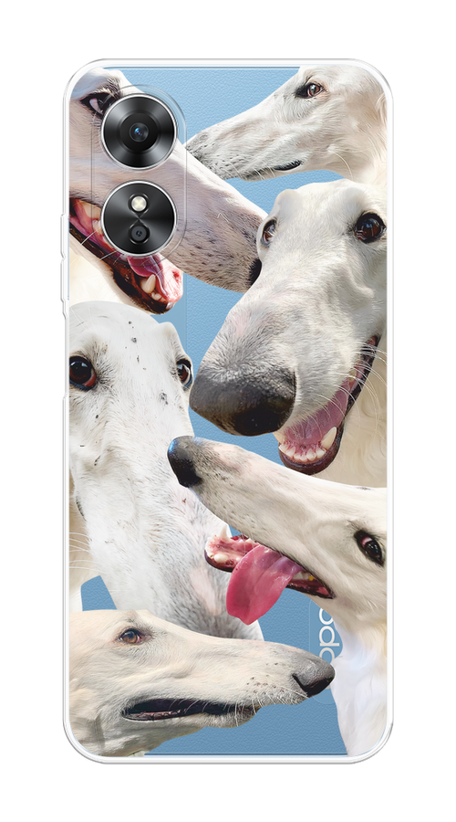 

Чехол на Oppo A17 "Собака с длинным носом", Белый;бежевый;розовый, 2512050-1
