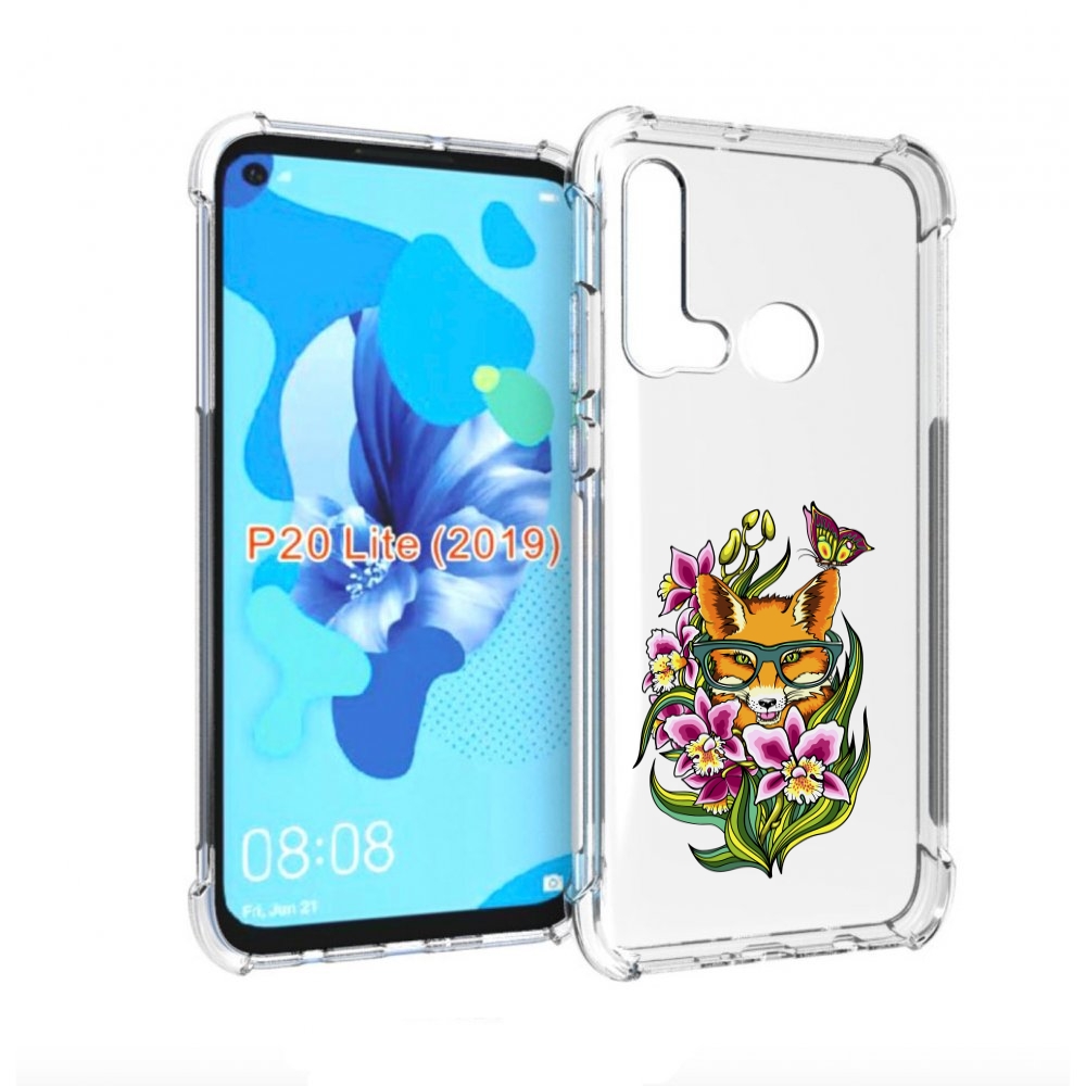 

Чехол бампер MyPads Лиса в цветах для Huawei P20 Lite (2019)., Прозрачный, Tocco