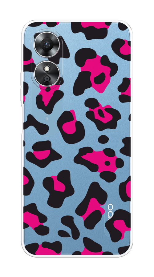 

Чехол на Oppo A17 "Pink cow spots", Черный;розовый, 2512050-1
