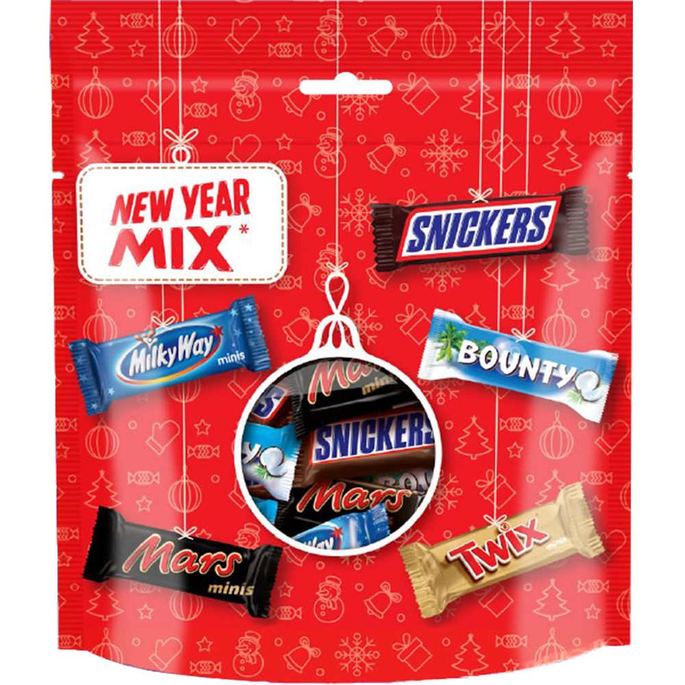 Шоколадные батончики и конфеты Mars Mix Minis Bag, Подарочный набор, Коробка, 278 гр.