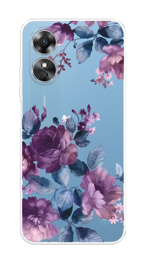 

Чехол на Oppo A17 "Purple Blossoms", Синий;фиолетовый, 2512050-1