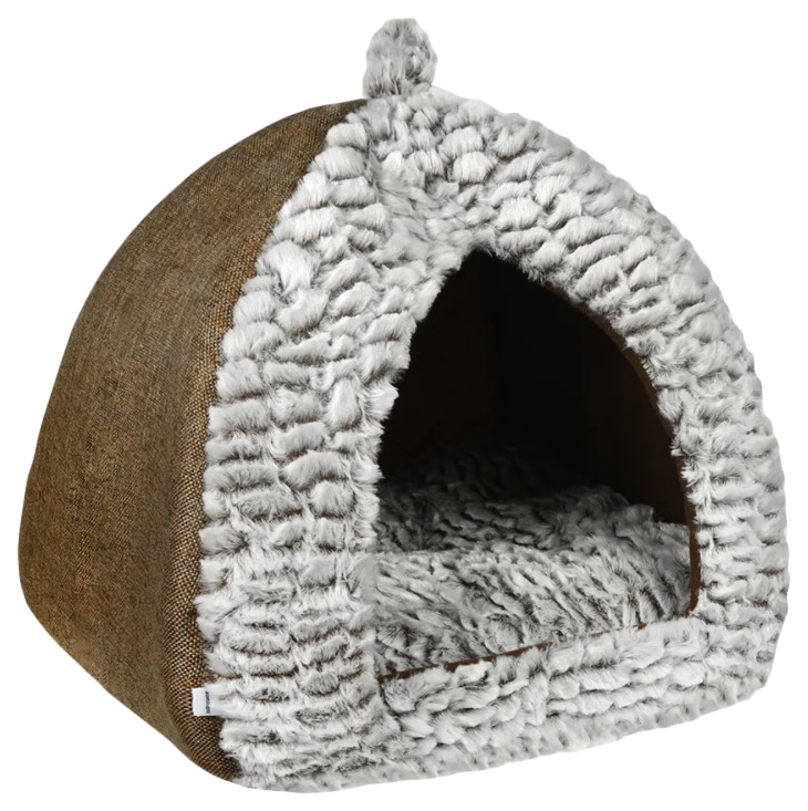

Домик для кошек и собак PetshopRu Том, коричневый, серый, 45x45x40см