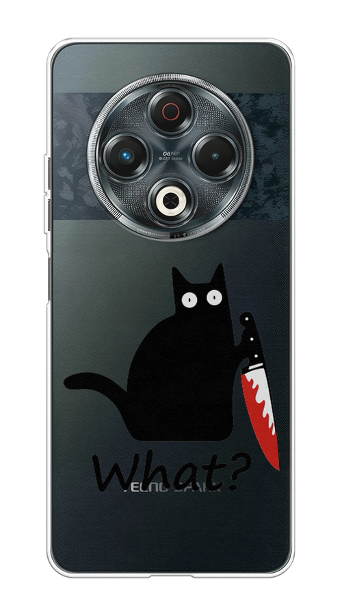 

Чехол на Tecno Spark 30 Котик с ножом, Черный;красный, 309150-1