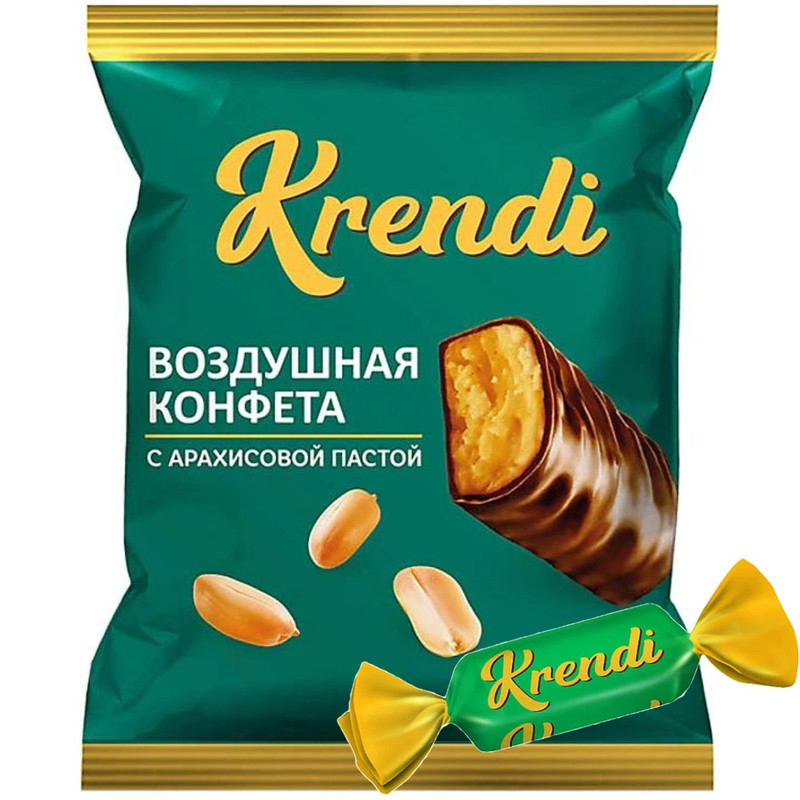 Конфеты шоколадные КРЕНДИ ( Krendi ) воздушные с арахисовой пастой, 500 грамм