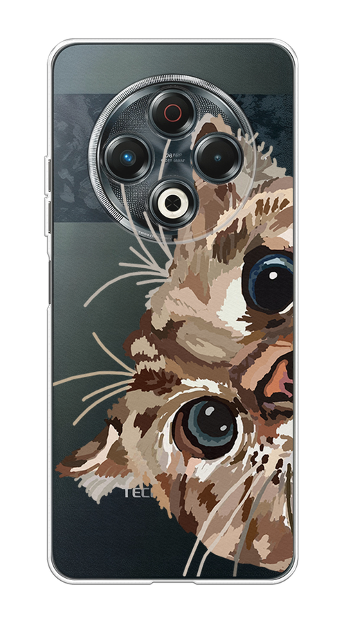 

Чехол на Tecno Spark 30 Любопытный кот, Коричневый;синий;черный, 309150-1