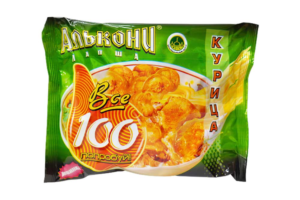 Лапша Алькони Все 100 курица, халяль, 100 г