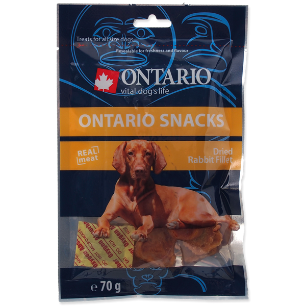 фото Лакомство ontario dog, сухая закуска из филе кролика, 70г