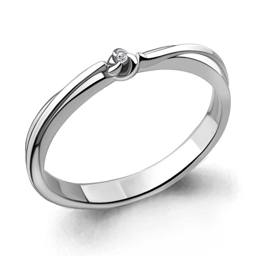 

Кольцо из серебра с бриллиантом р. 17,5 Aquamarine 060130_925_р, 060130_925_р