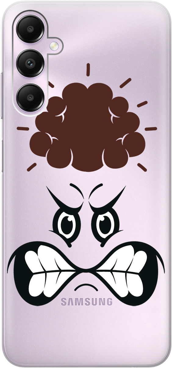 

Силиконовый чехол на Samsung Galaxy A05s "Angry Face", Прозрачный;красный;белый;коричневый;черный, 20001456