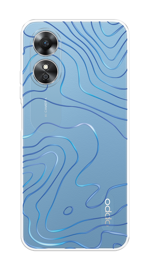 

Чехол на Oppo A17 "Blue lines", Прозрачный;синий, 2512050-1