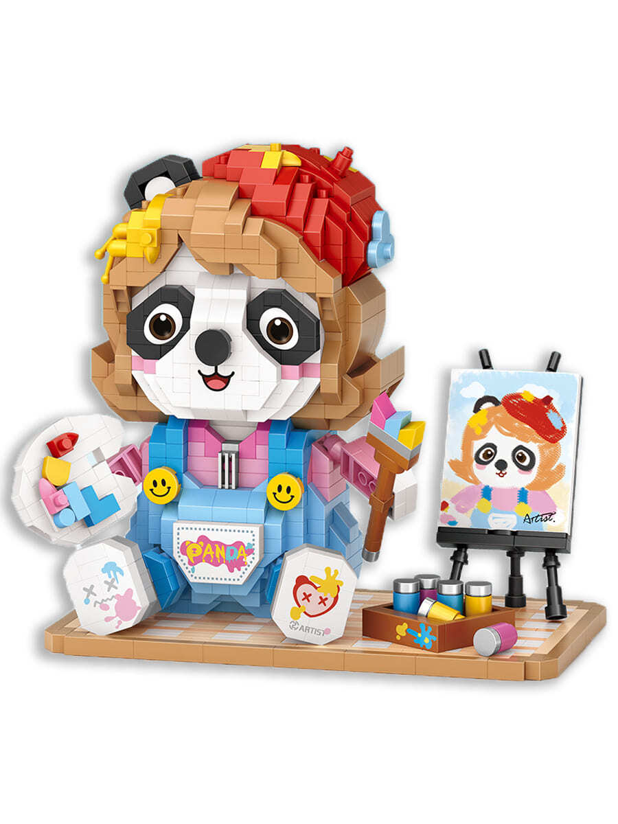 Конструктор LOZ Панда - художник 1130 деталей, 8119 Panda painter Micro Block круглый большой мел jovi 20 шт в ведре 1130