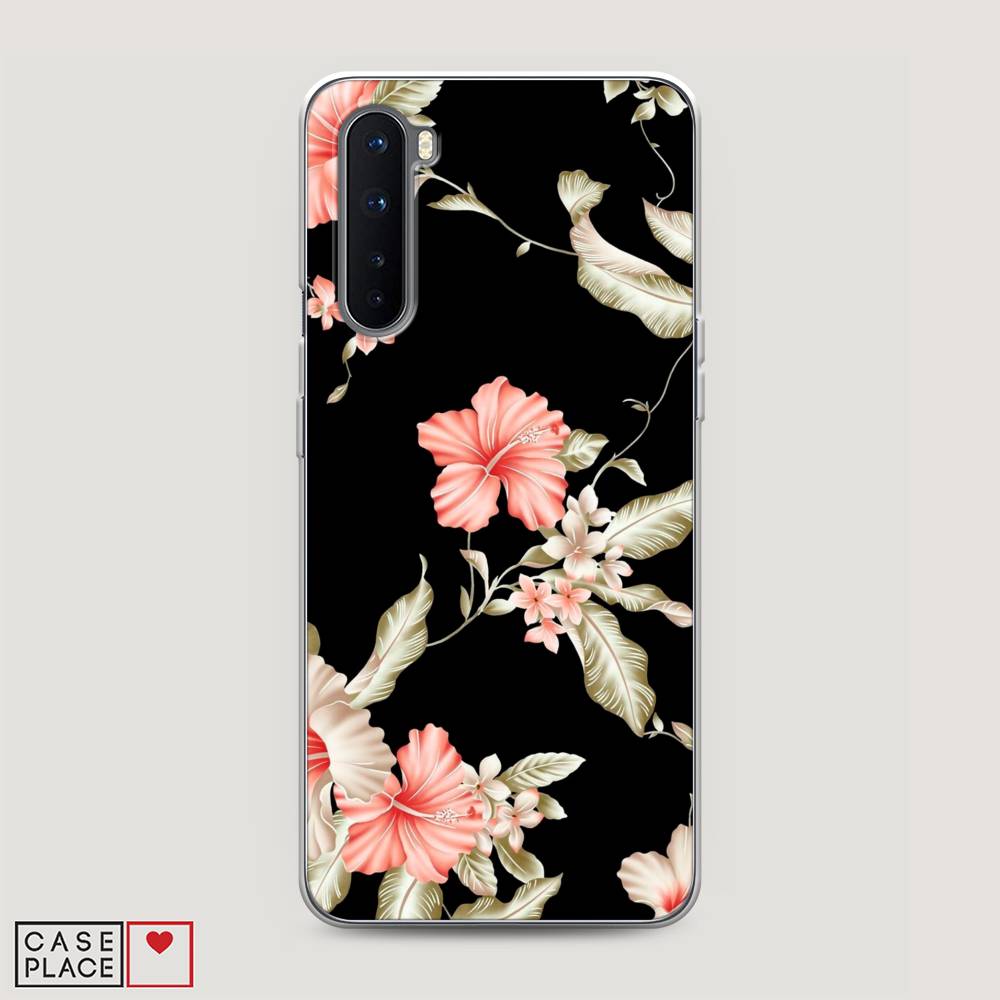 

Чехол Awog на OnePlus Nord / ВанПлас Nord "Цветы на черном", Черный;розовый, 151350-8