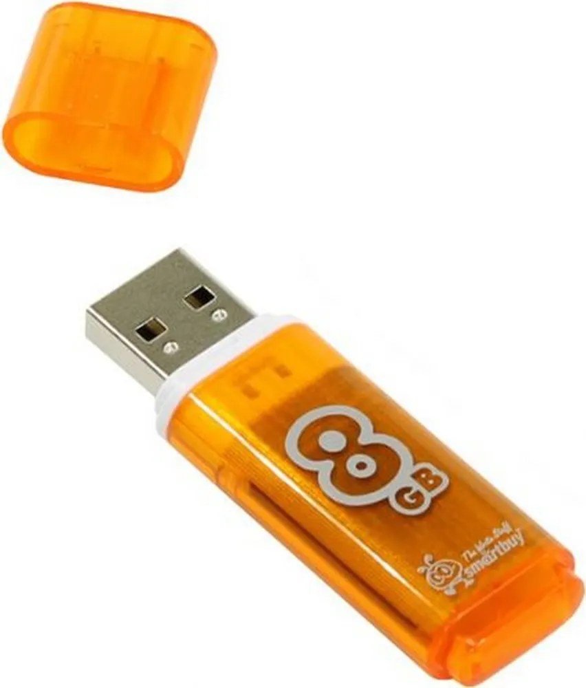

Флешка Smartbuy Glossy 8 ГБ оранжевый (SB8GBBIZO), Glossy