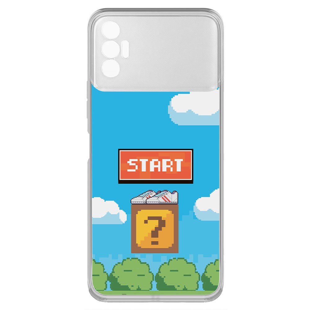 

Чехол-накладка Krutoff Clear Case Кроссовки детские 8-Бит для Tecno Spark 8C, Прозрачный