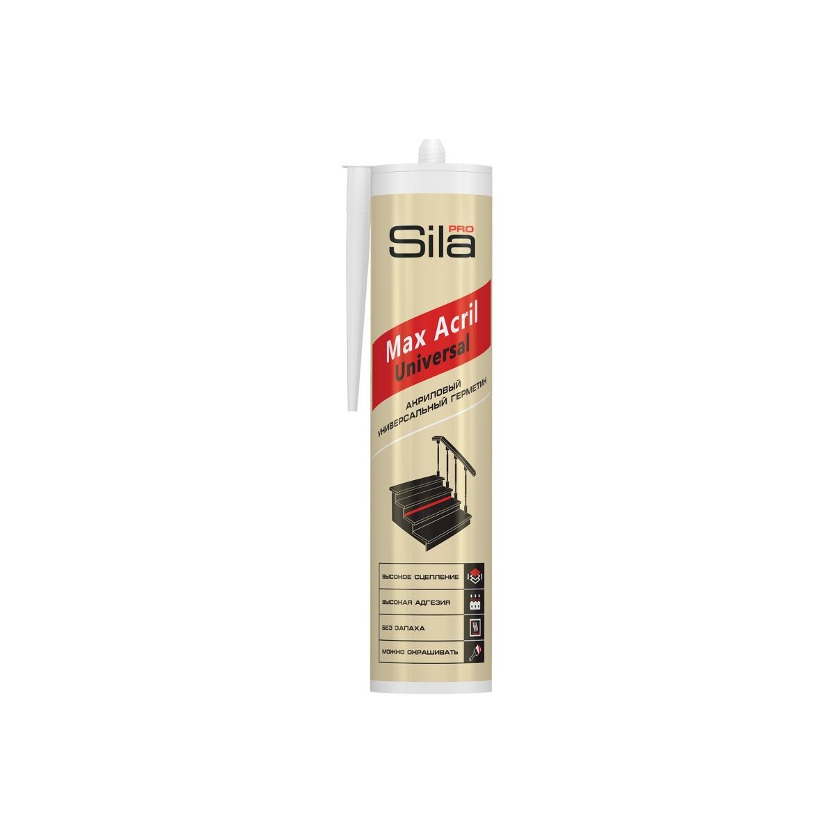 Герметик Sila Pro акриловый, универсальный, белый, 290 мл акриловый герметик для межпанельных швов ecoroom